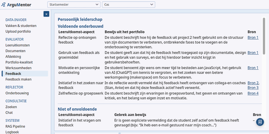 Screenshot van Argumentor